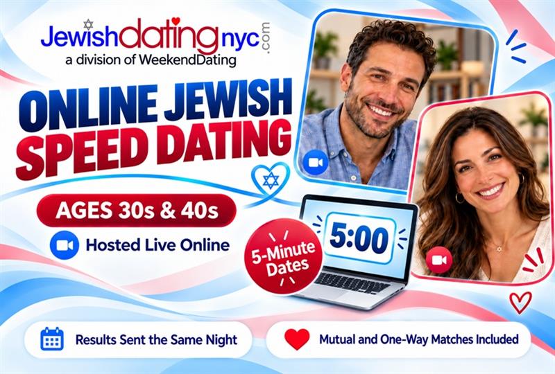 Jewish Virtual Speed Dating- ages 30s & 40s. - Tue Oct 13 at Online Speed Dating(From your Computer/Phone)