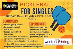 Pickleball Singles Social/Lessons